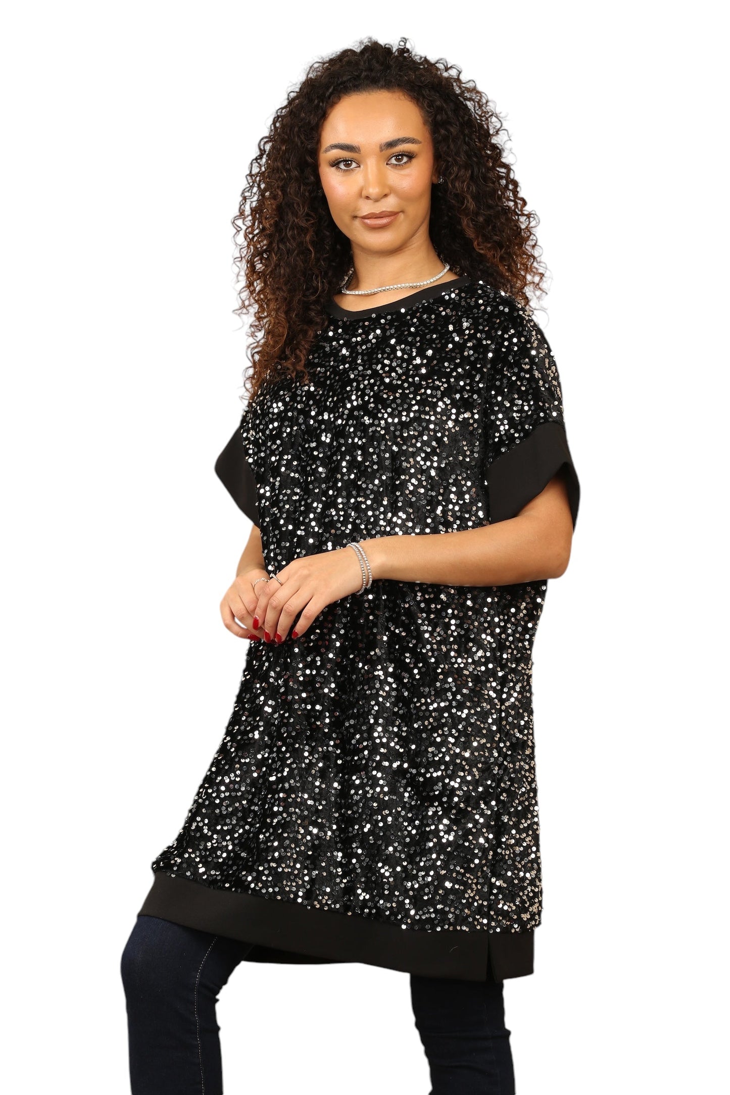 Black Sequin top