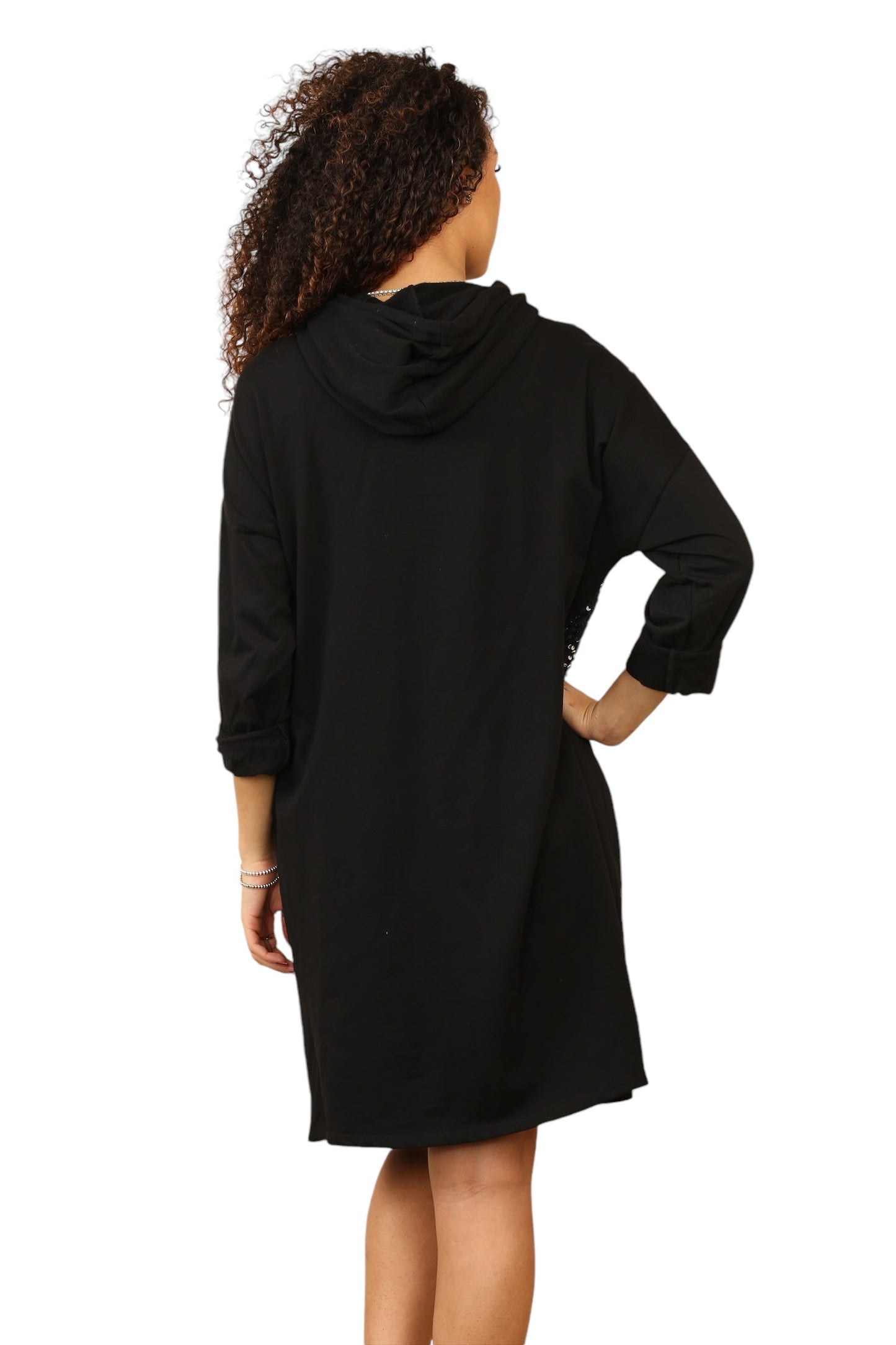 Black Top with Sequin Appliqué