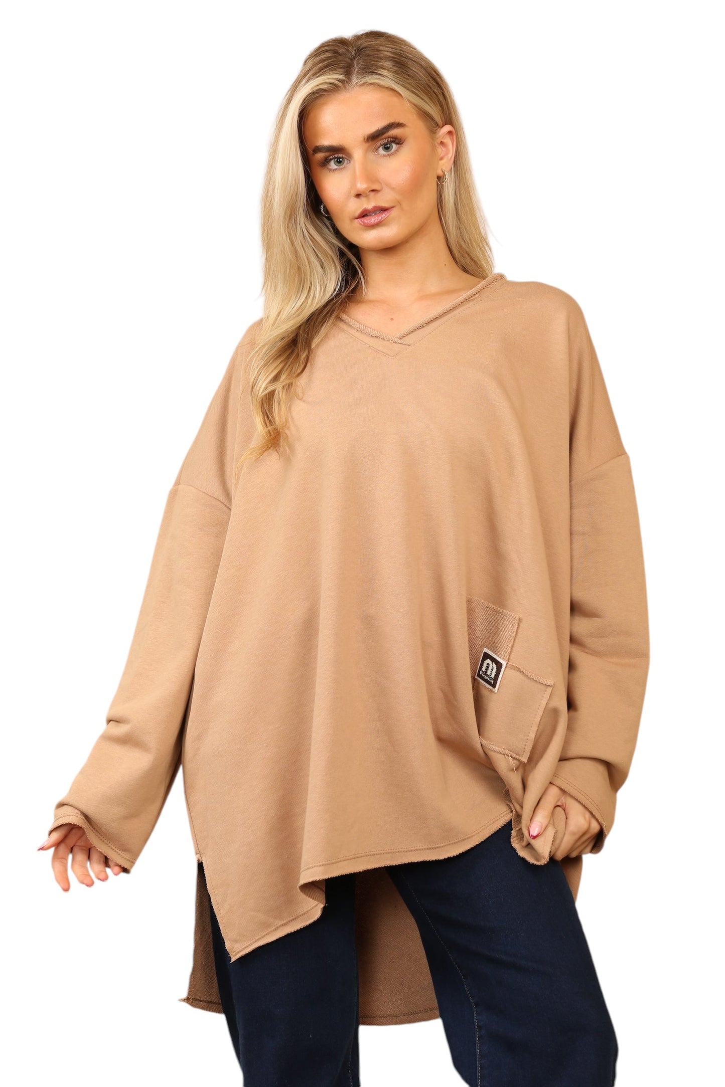 V Neck oversize jersey Top