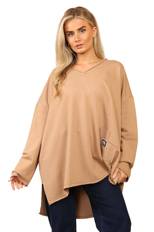 V Neck oversize jersey Top