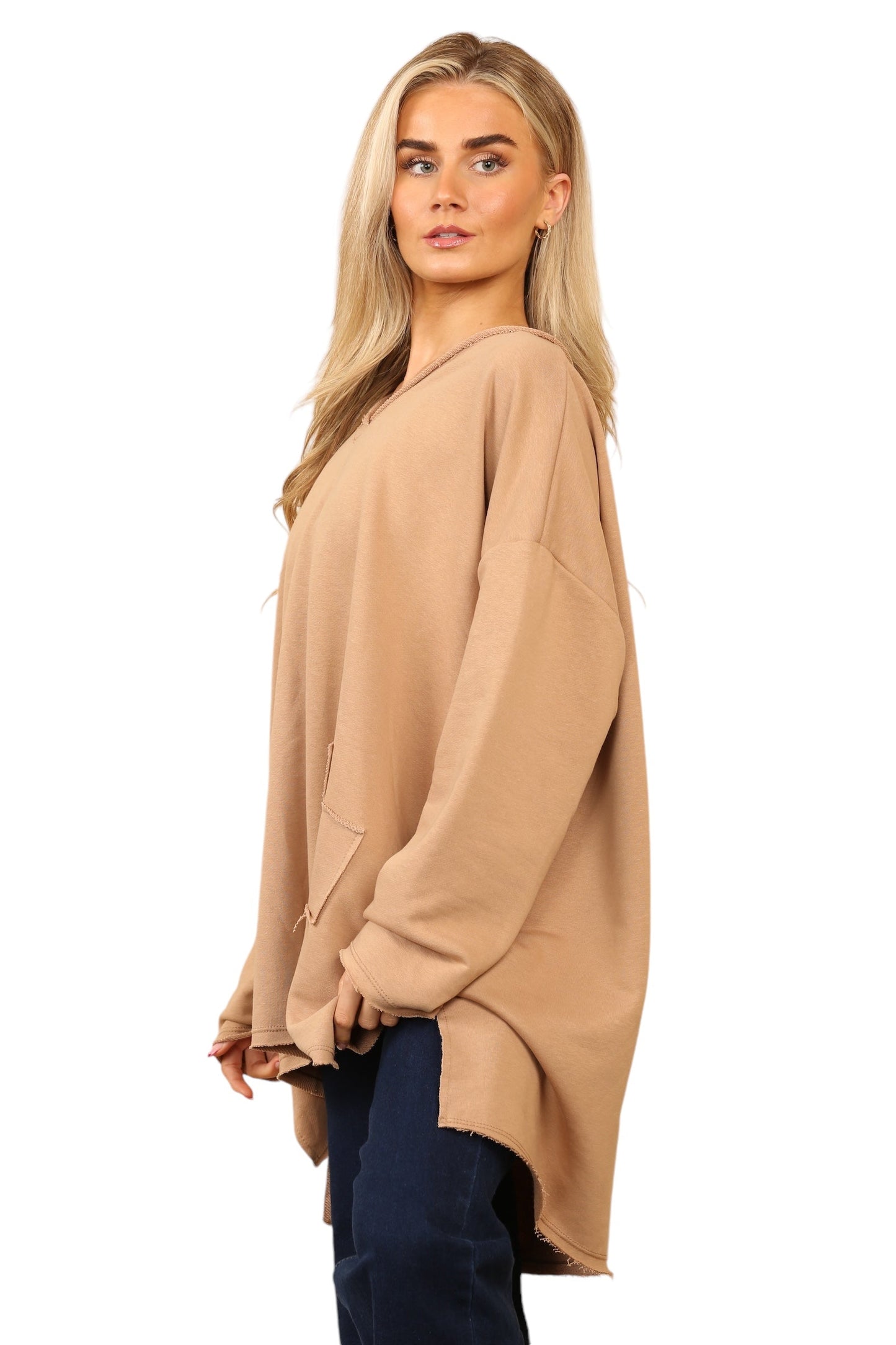 V Neck oversize jersey Top