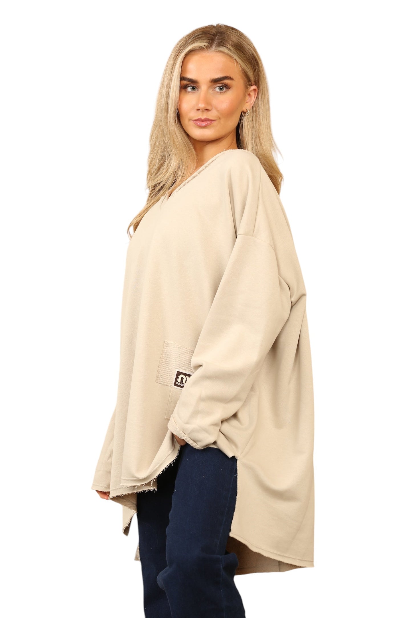 V Neck oversize jersey Top