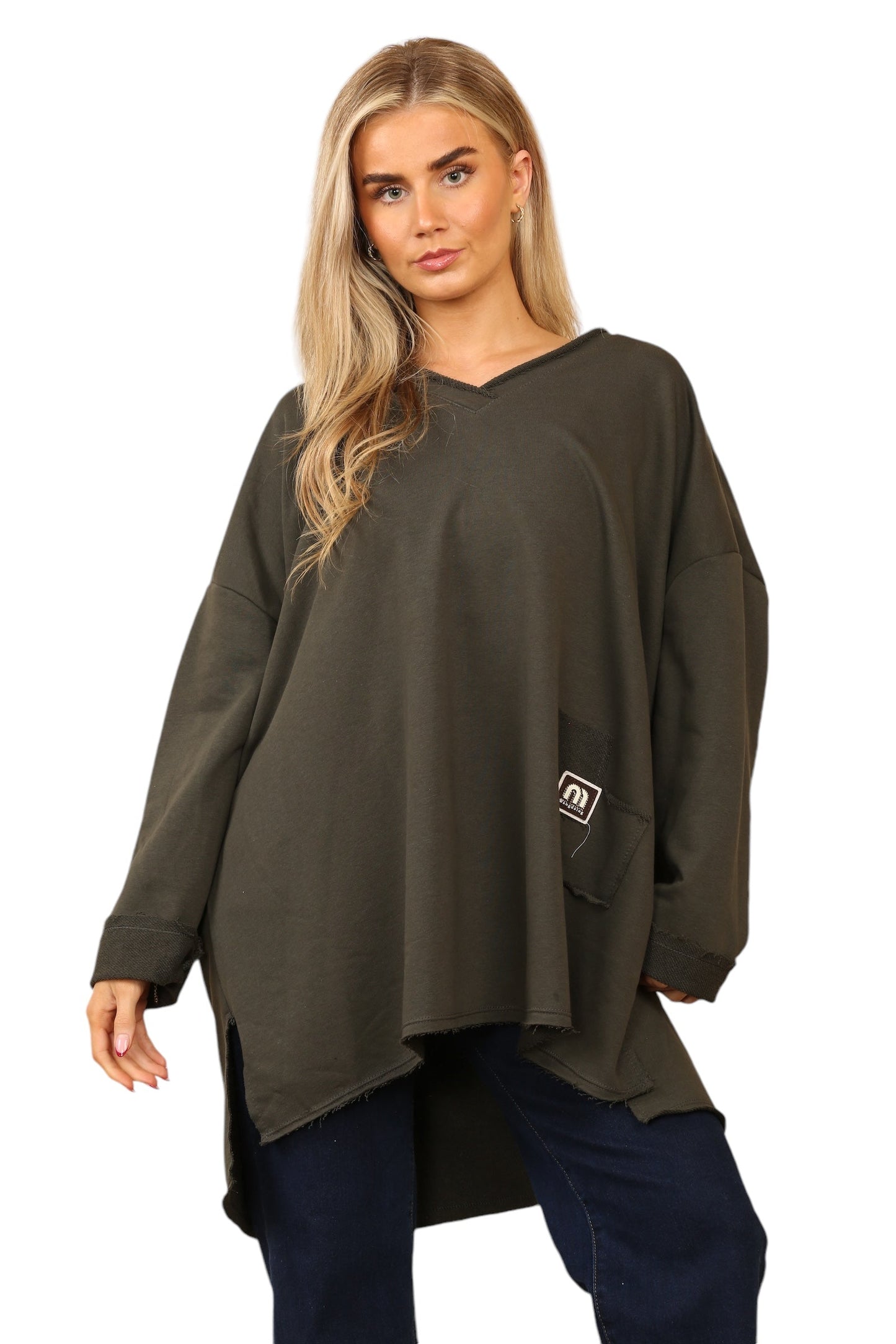 V Neck oversize jersey Top