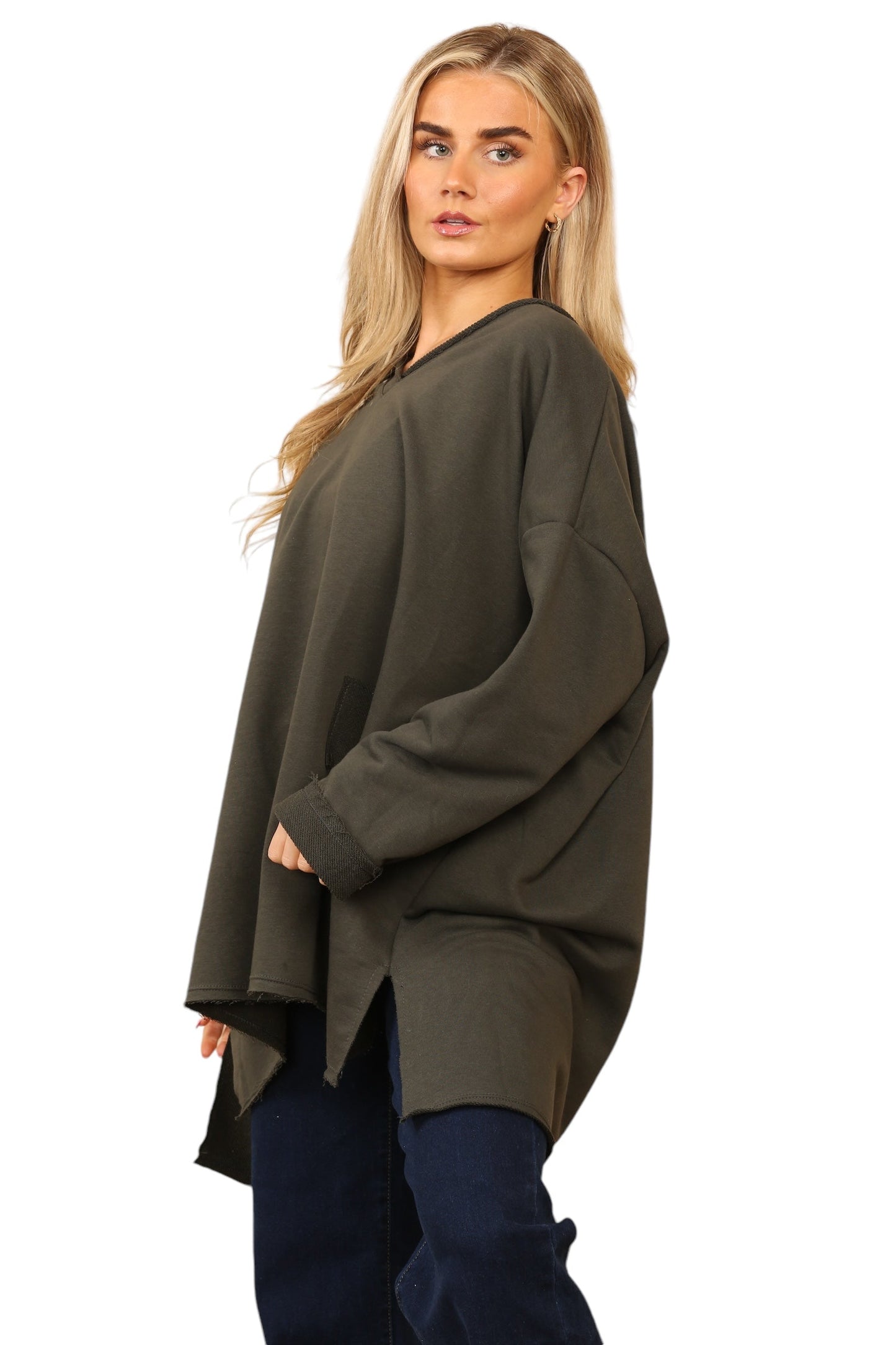 V Neck oversize jersey Top