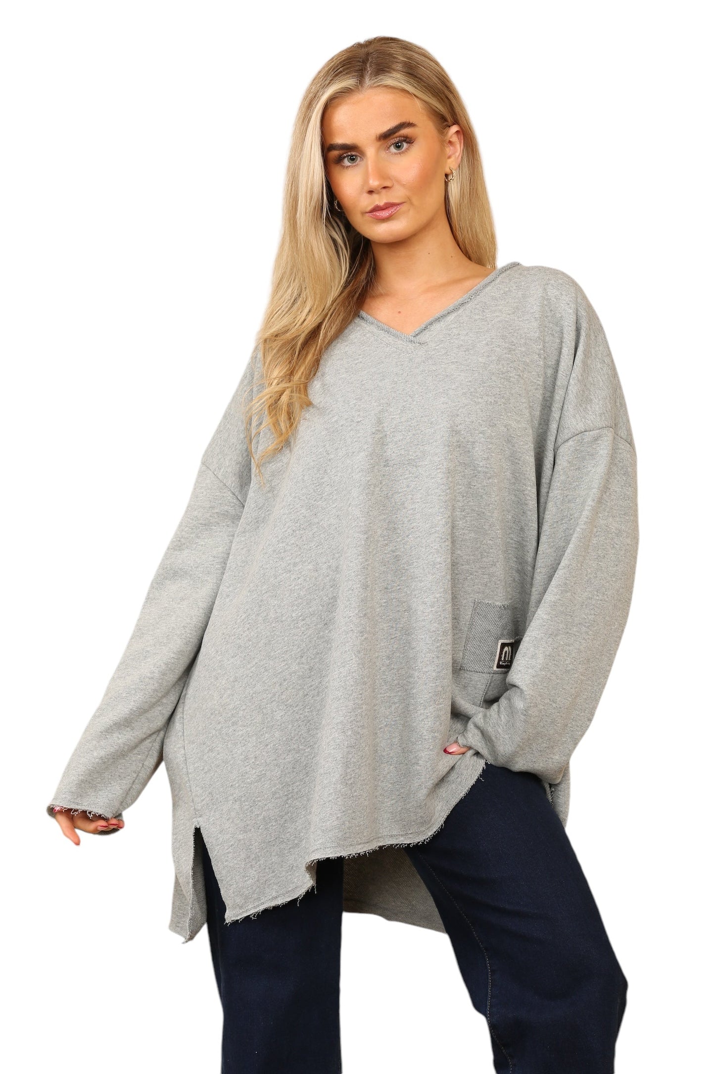 V Neck oversize jersey Top