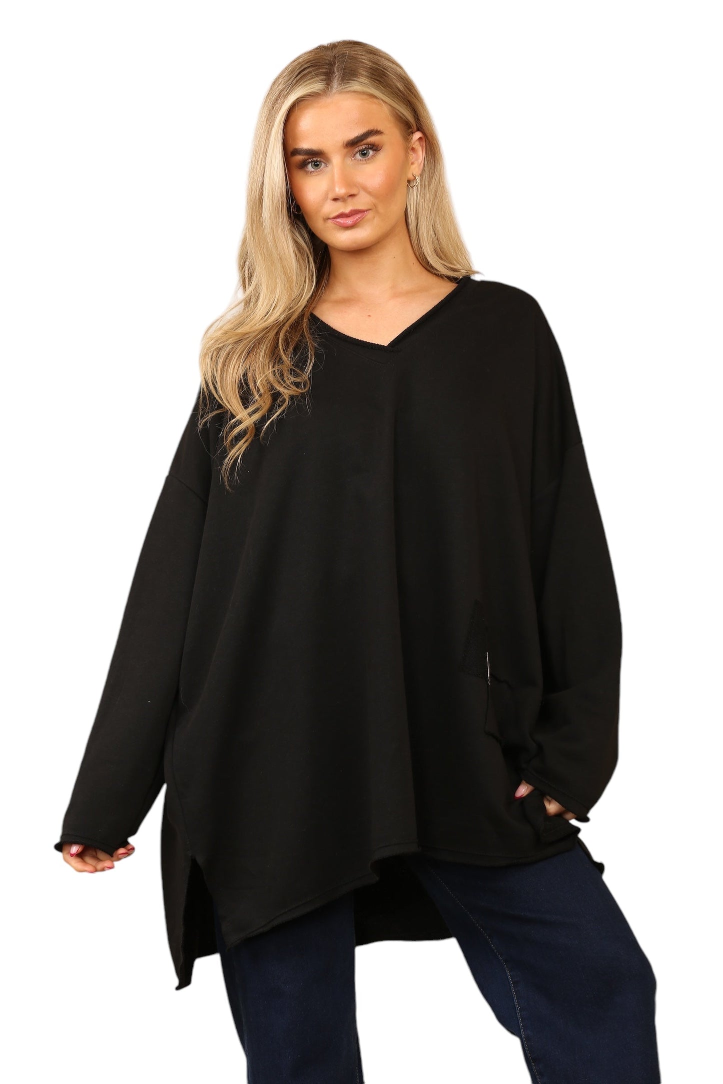 V Neck oversize jersey Top