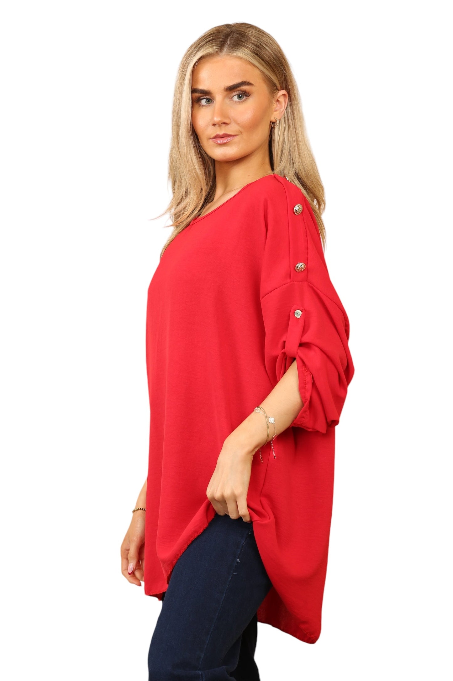 Round neck viscous with brass shoulder design