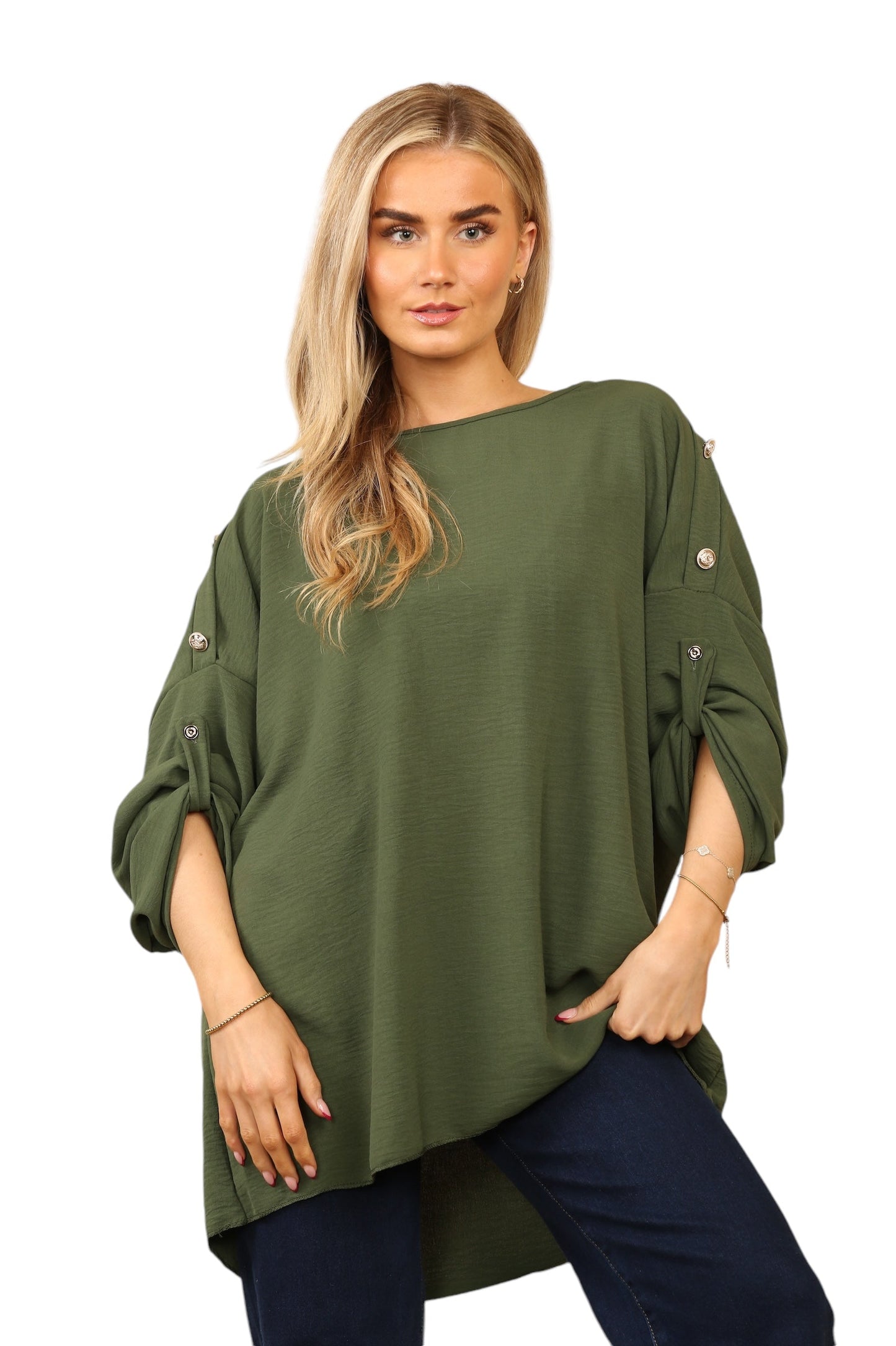 Round neck viscous with brass shoulder design