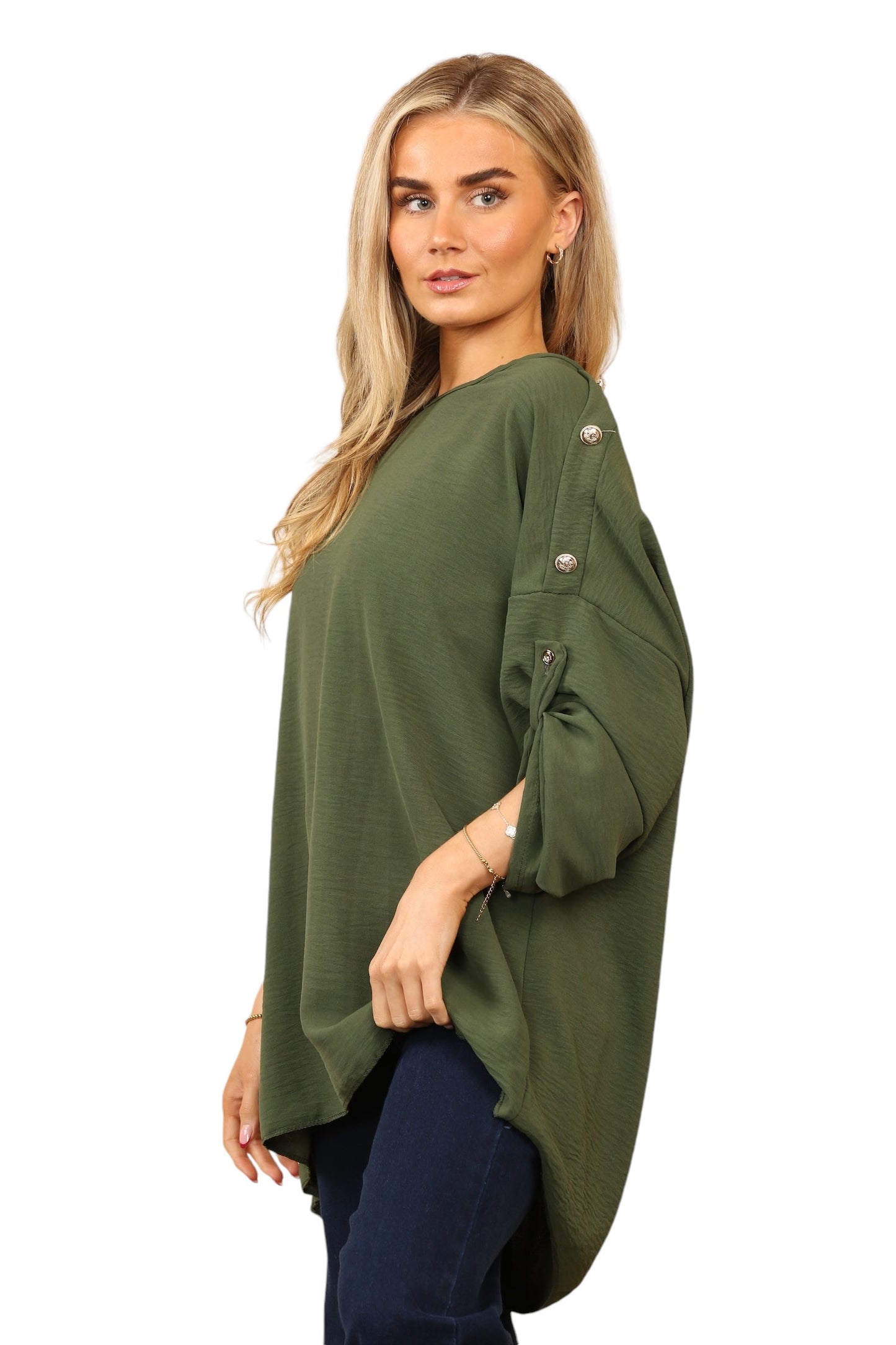Round neck viscous with brass shoulder design