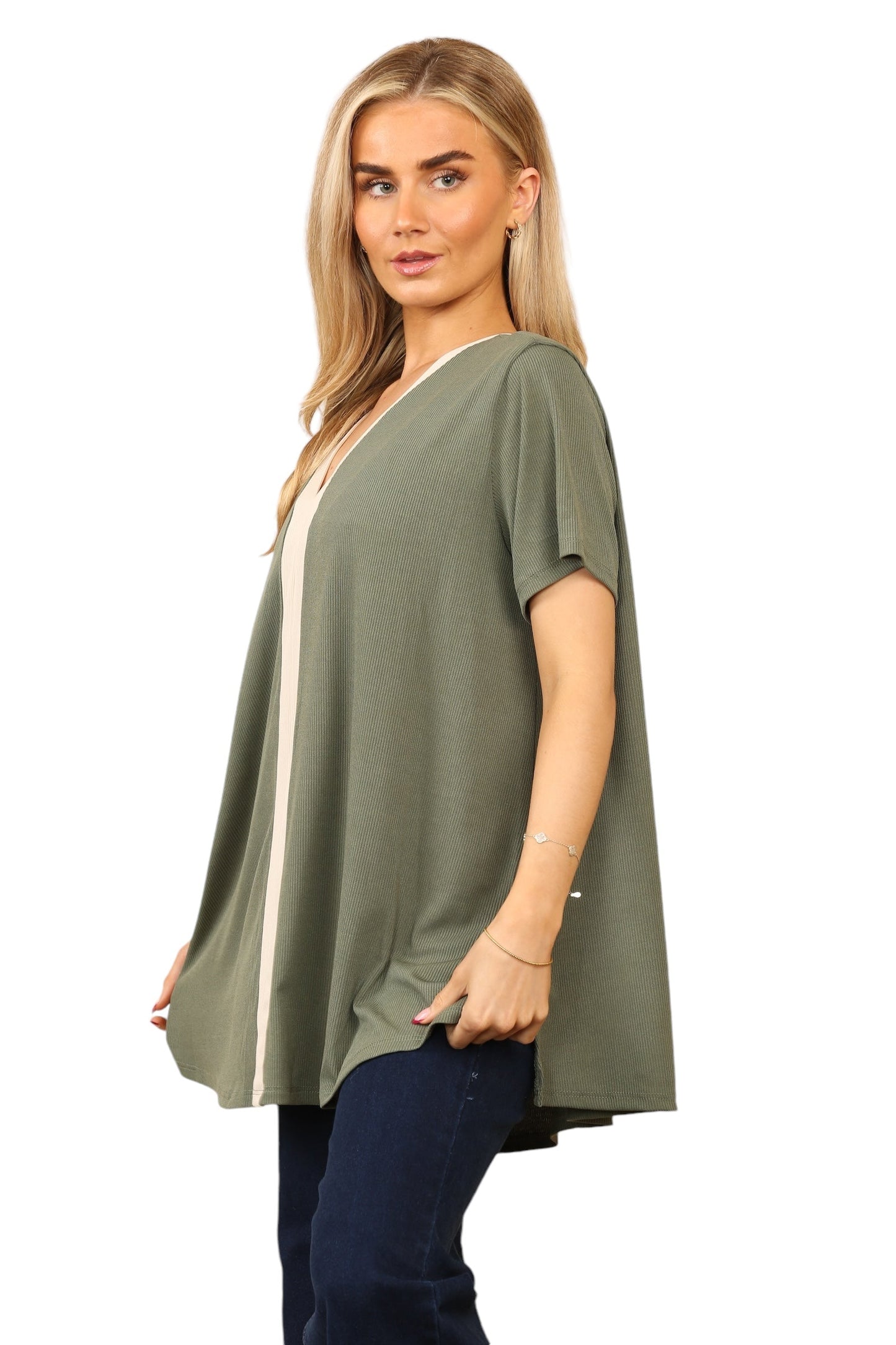 V Back V front Stripe top