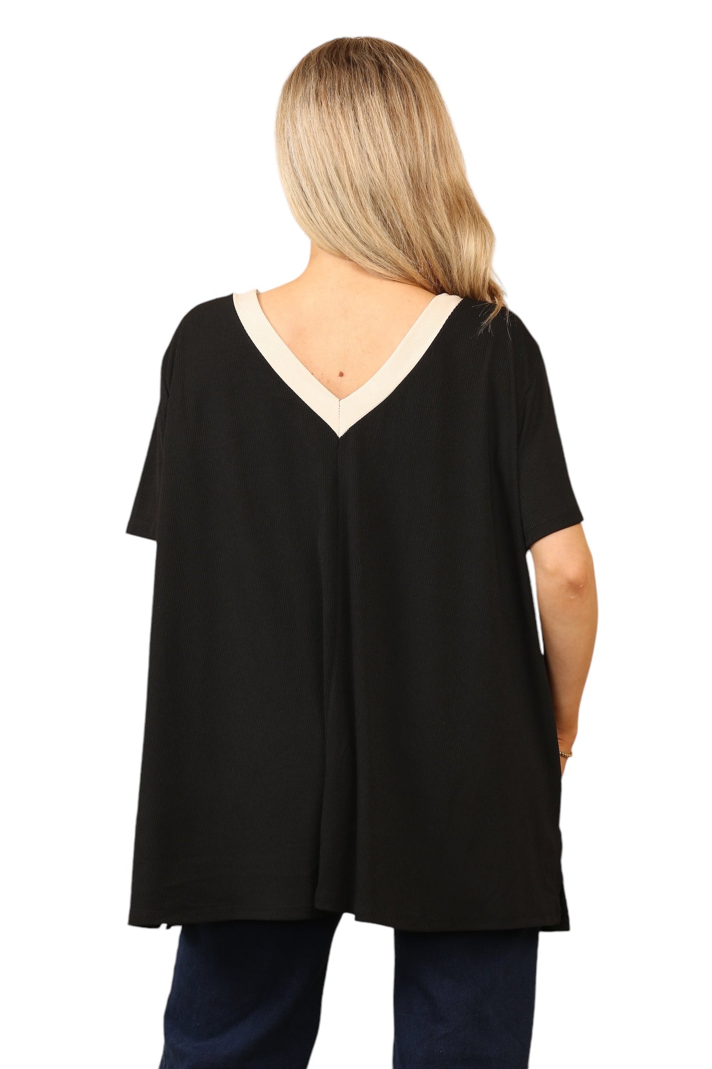V Back V front Stripe top