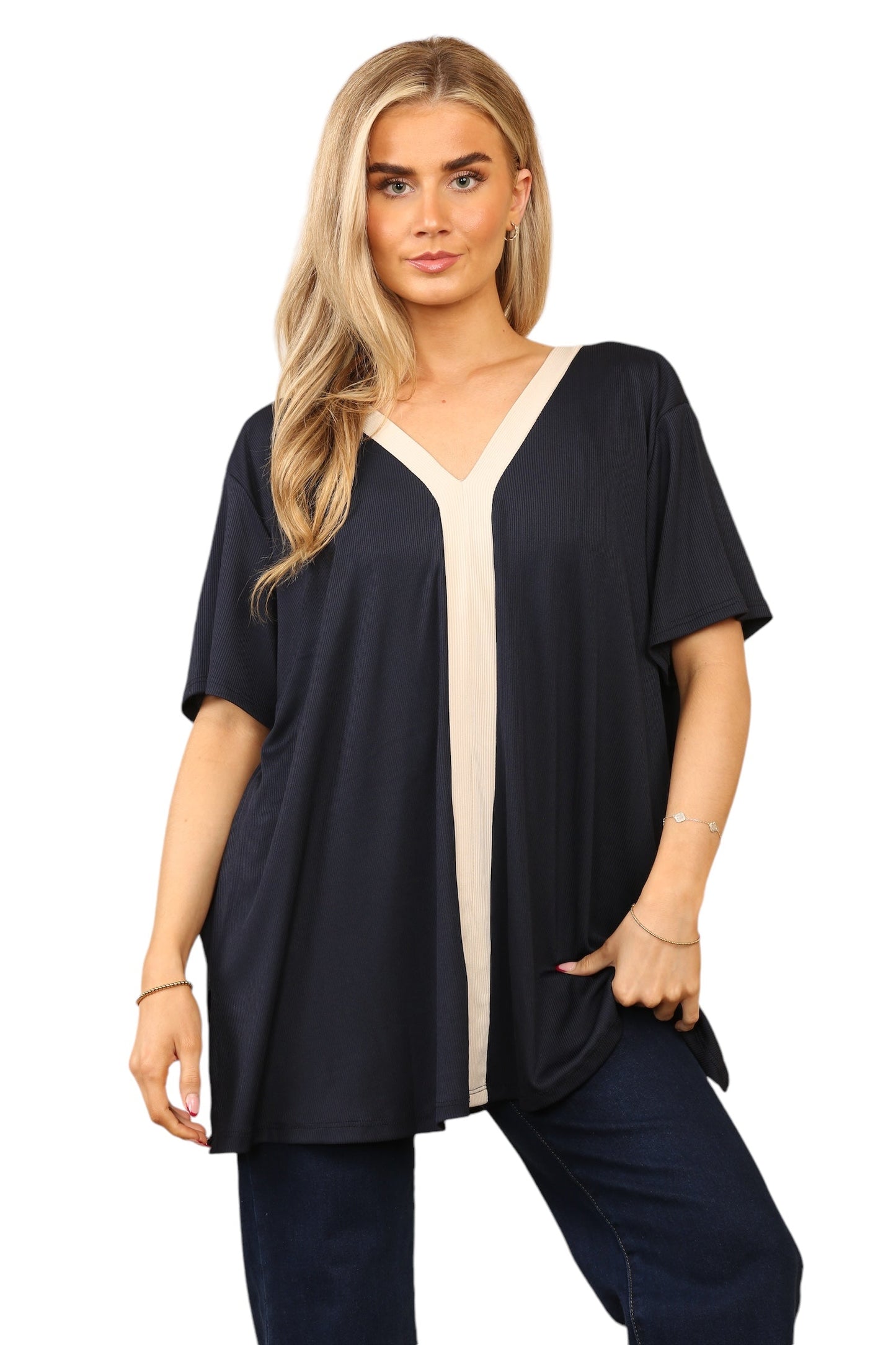 V Back V front Stripe top